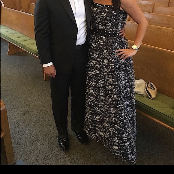 Prabal Gurung Fringe Chiffon Dress, Arielle charnas somethingnavy gown altered - Picture 3 of 15